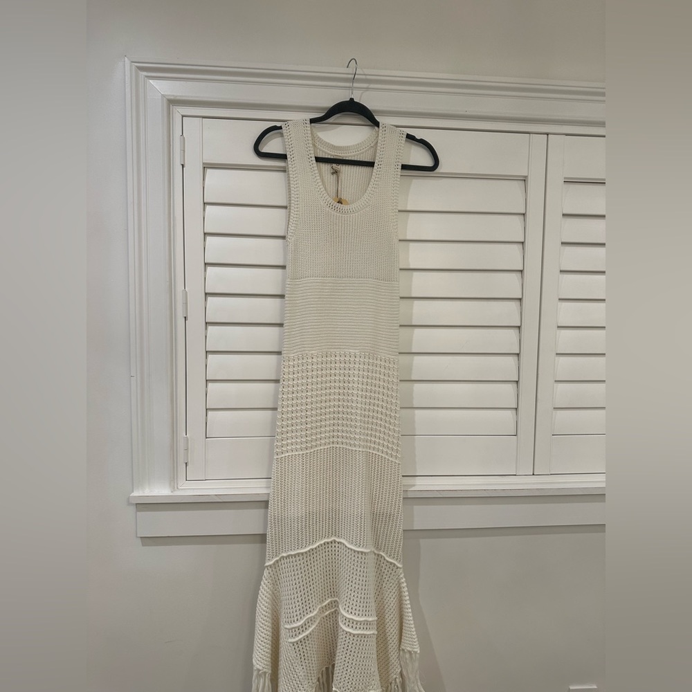 Elan js71 Crochet Midi Crochet Fringe Dress